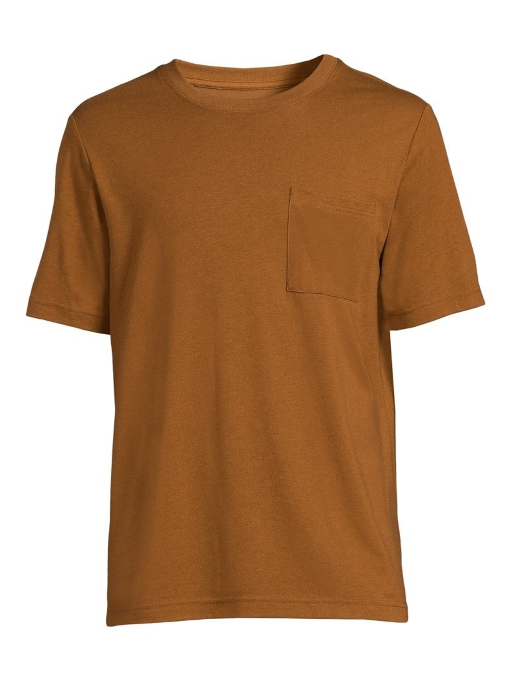 Athletic Works Men's Short Sleeve Soft Pocket T-Shirt, Size 4XL, Coffee Cake
